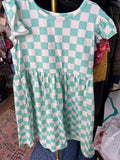 Mint Green Checkered Dress