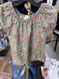 Floral Green Top