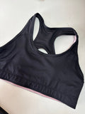 Black Sports Bra with Pink Accents