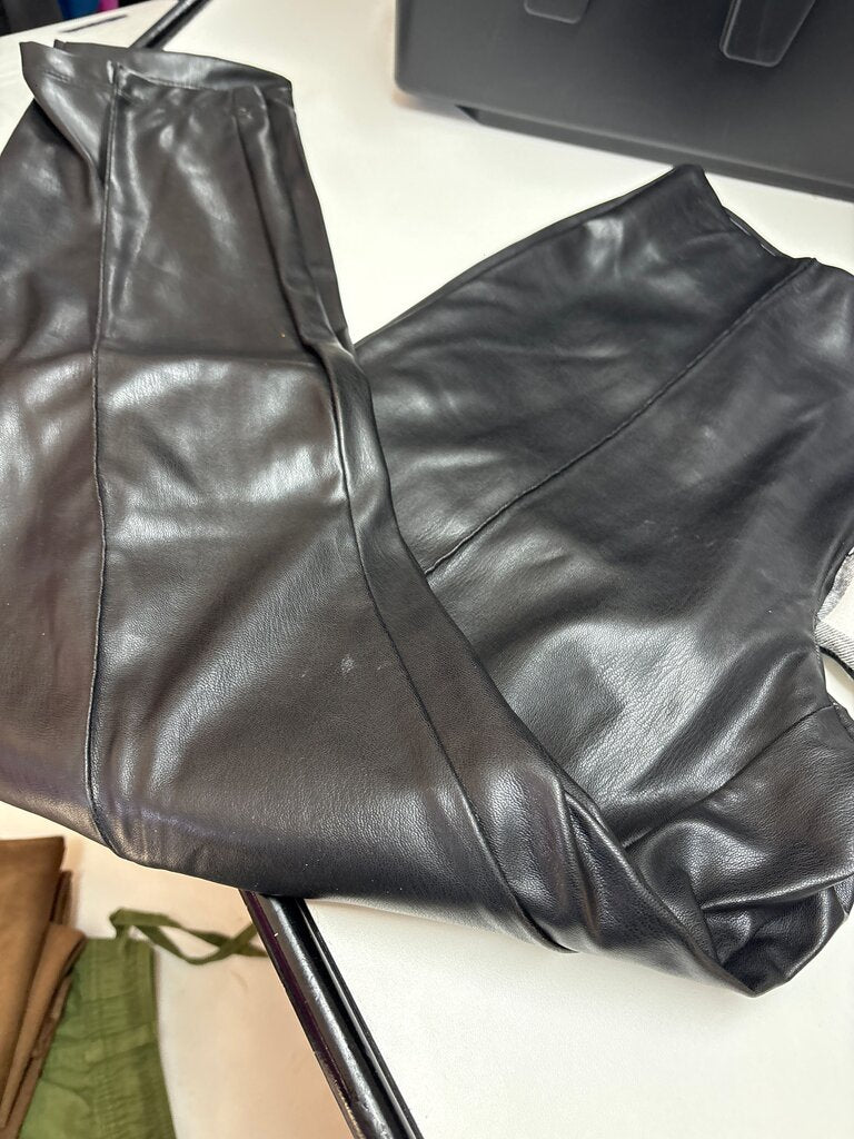 New Directions Black Faux Leather Pants
