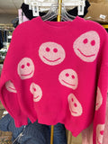 Pink Smiley Face Sweater