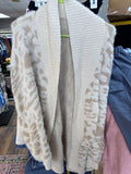Beige Patterned Cardigan Sweater
