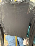 Black Long Sleeve Crop Top