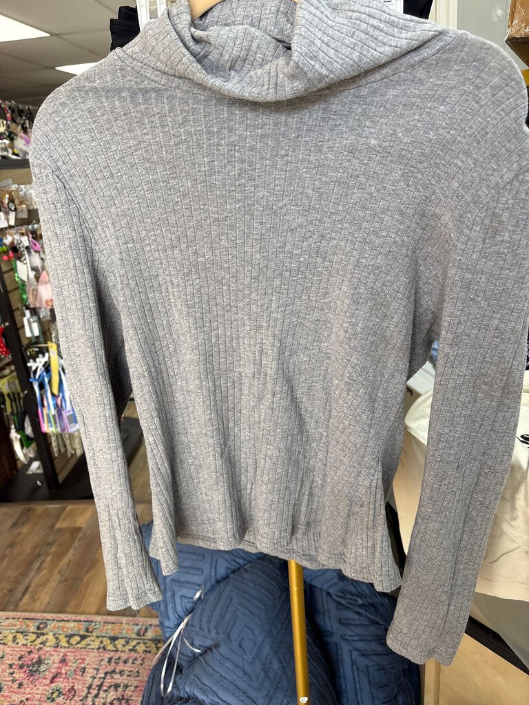 Gray Ribbed Hoodie