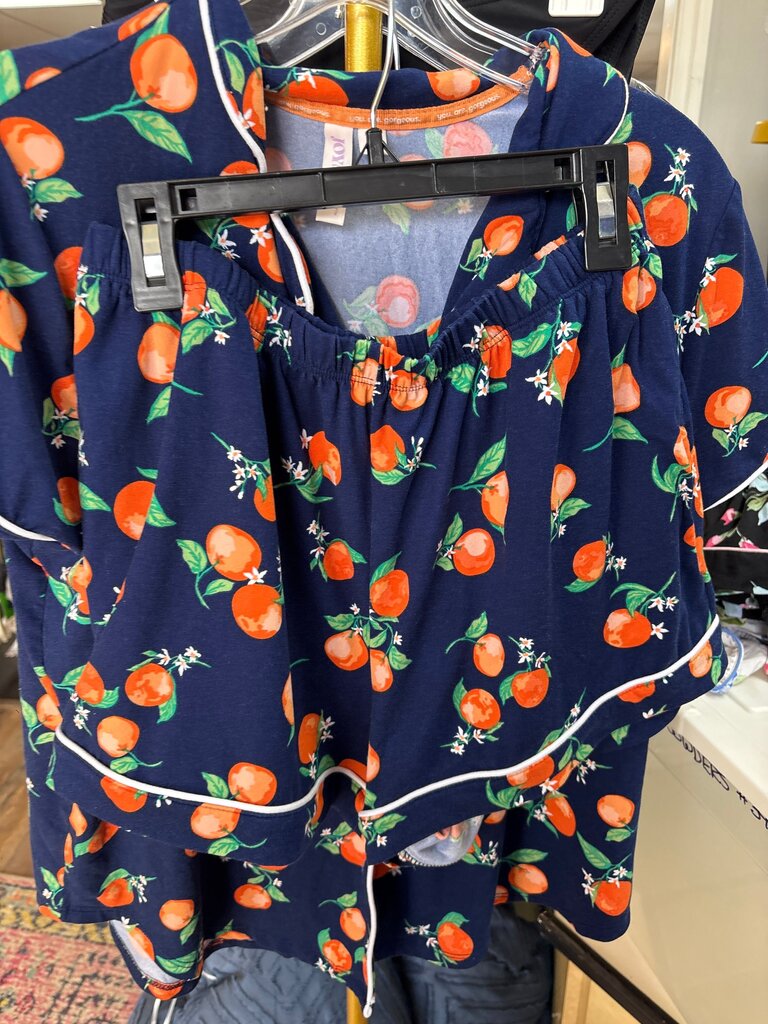Navy Floral Print Pajamas