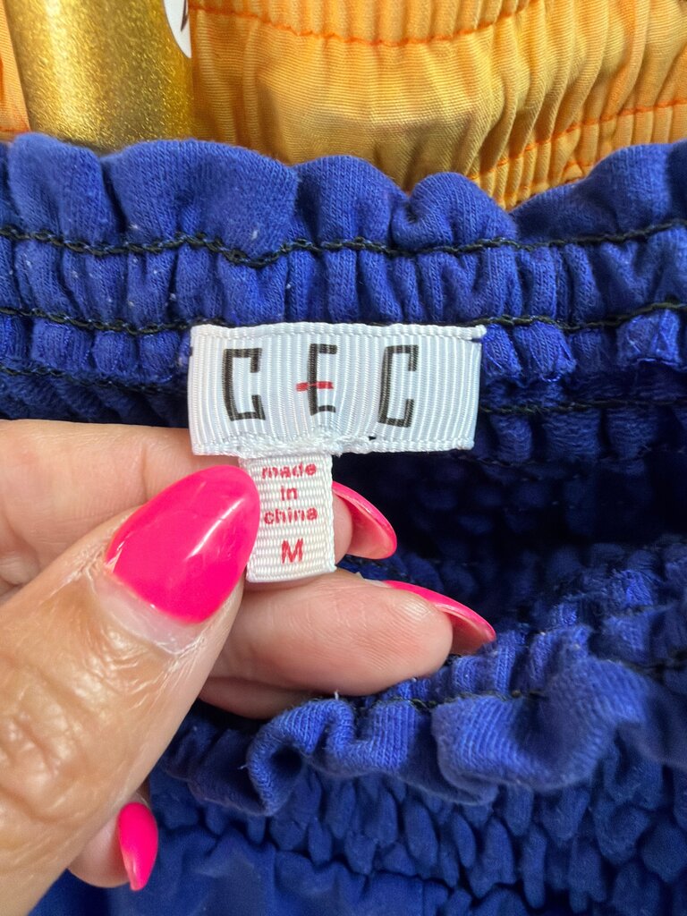 CEC Women's Blue Smocked Waist Skirt