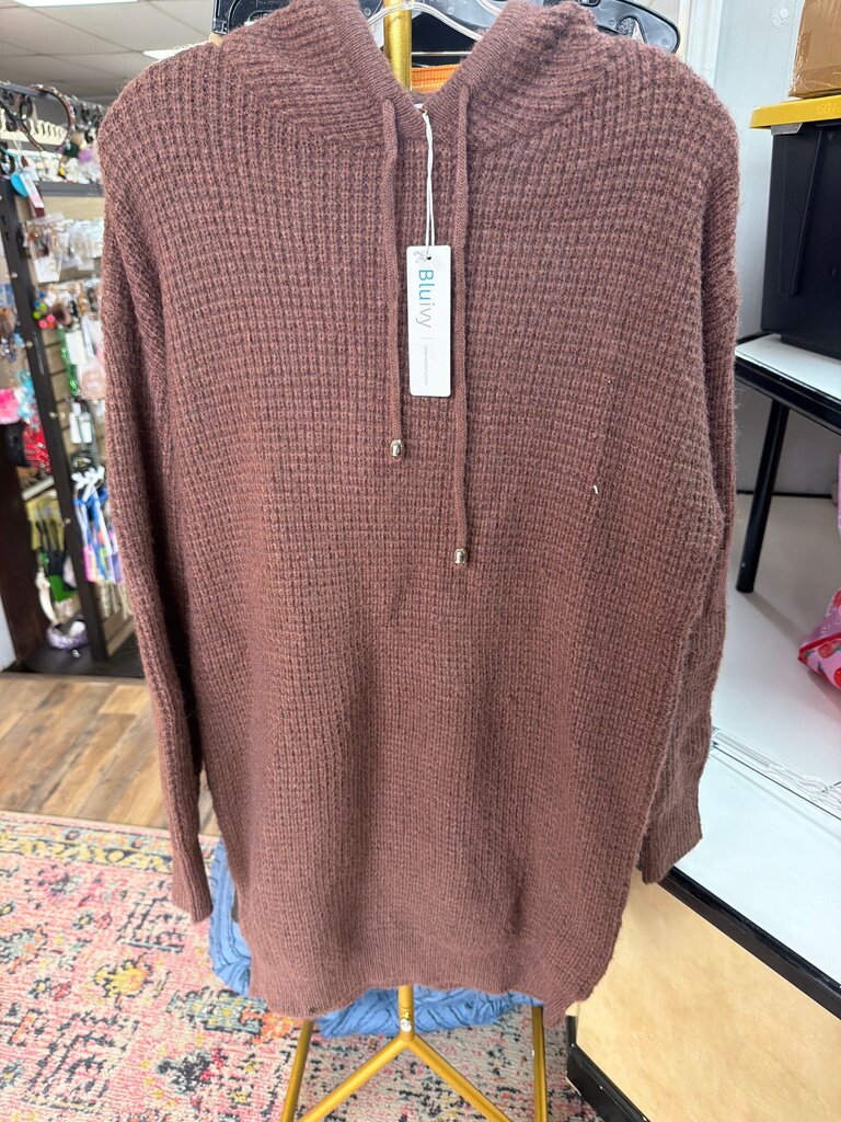 Bluivy Brown Knit Hoodie
