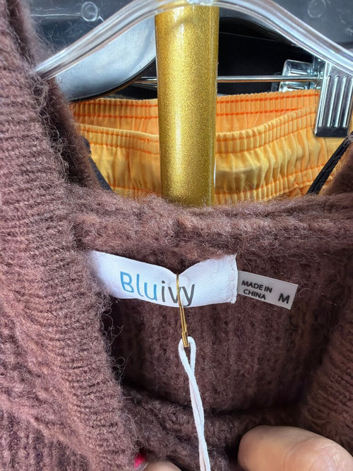 Bluivy Brown Knit Hoodie