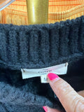Entro Black Knit Sweater with Plaid Ribbons