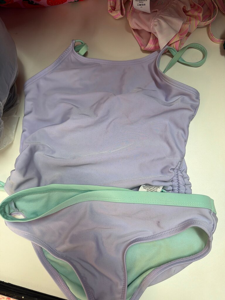 Girls' Two-Piece Swim Set in Lavender and Mint