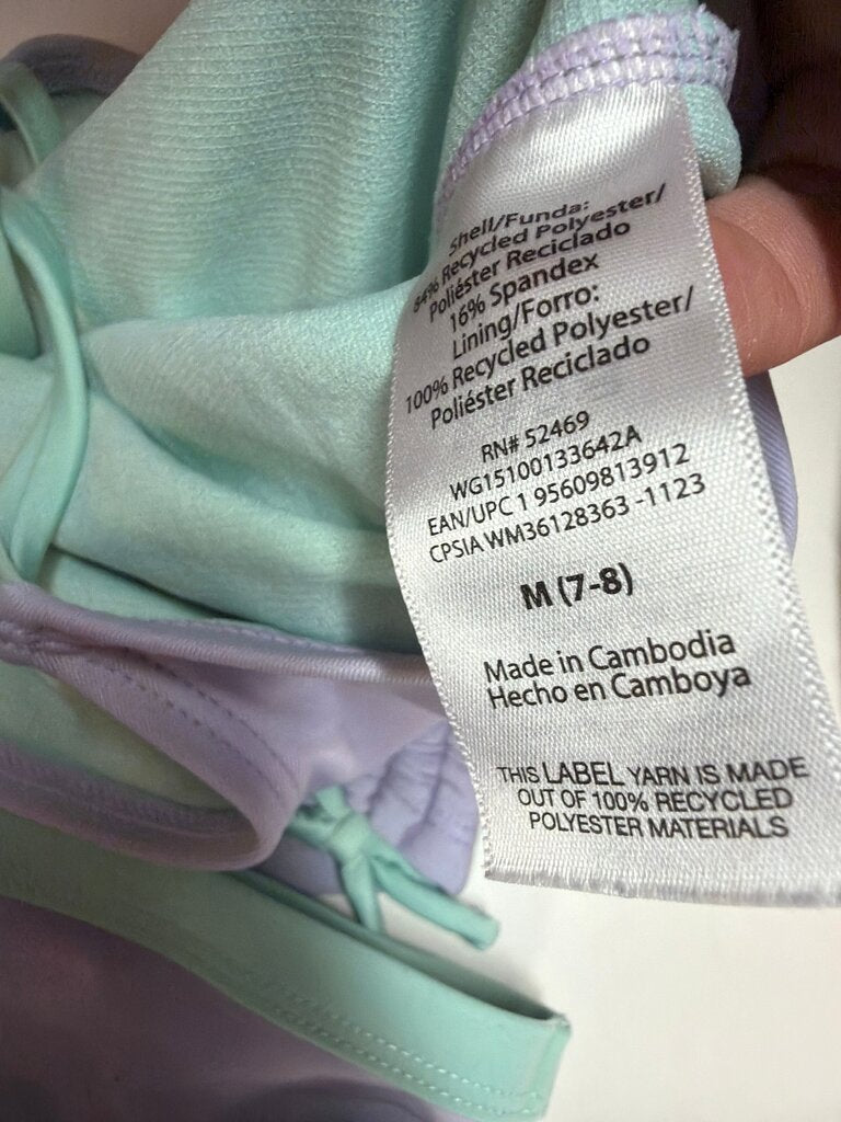 Girls' Two-Piece Swim Set in Lavender and Mint