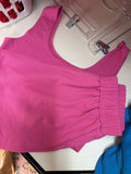Pink Ribbed Tank and Shorts Set