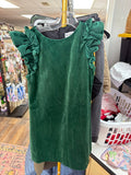 Maria Cas Green Dress with Ruffle Sleeves