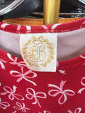 Girls' Red Dress with Bow Print