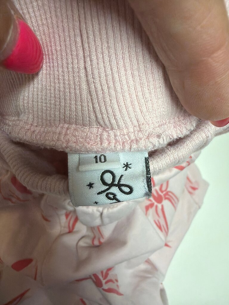 Girls Pink Bow Print Jogger Pants Size 10
