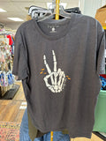 Peace Sign Skeleton Graphic T-Shirt