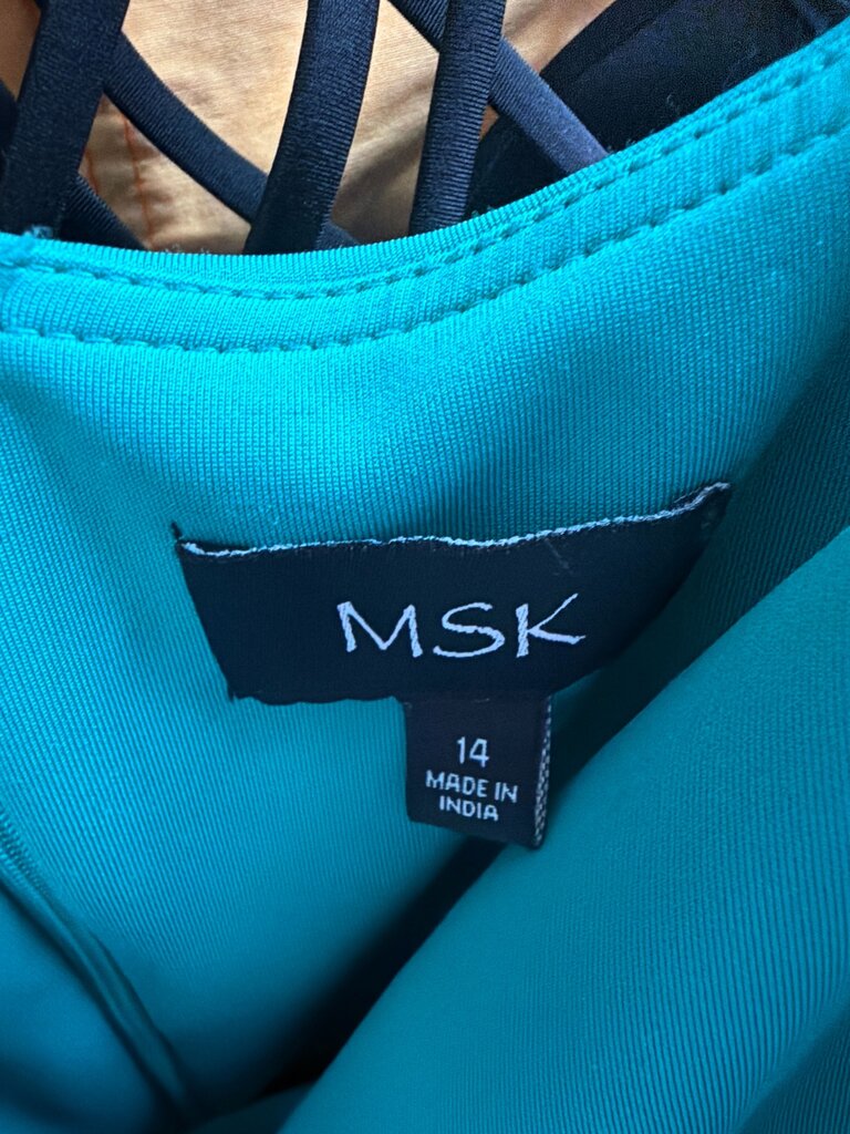 MSK Women's Dress with Ruffled Shoulder in Teal
