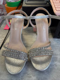 Silver Strappy High Heel Sandals
