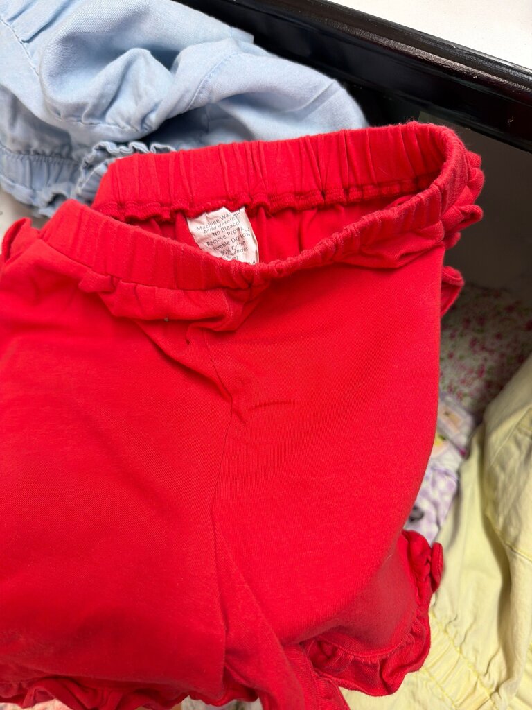 Girls Red Ruffled Short Sleeve Top