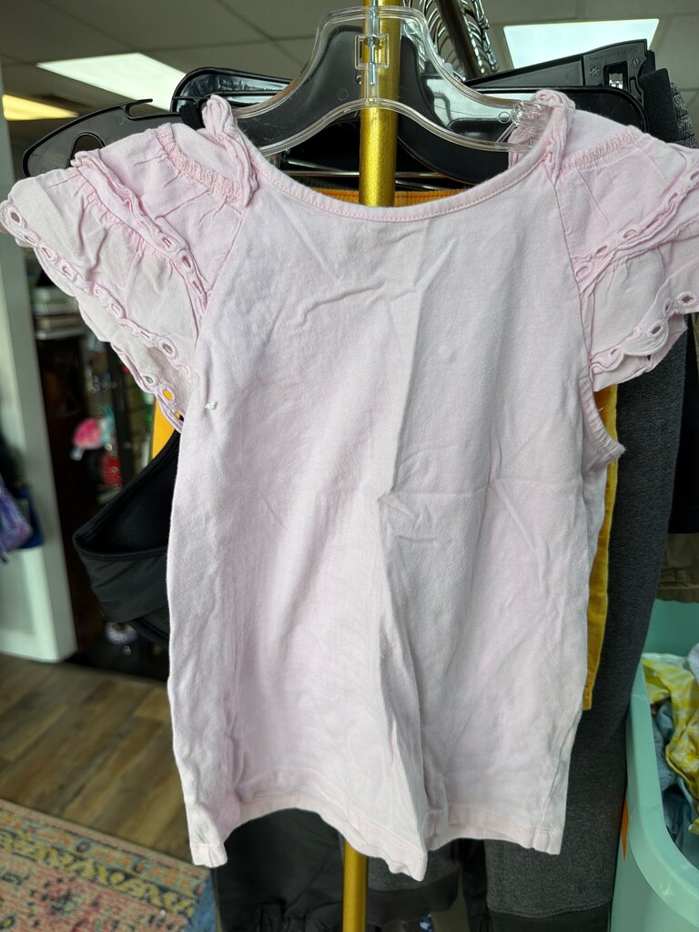 Pink Girls Top with Ruffled Sleeves
