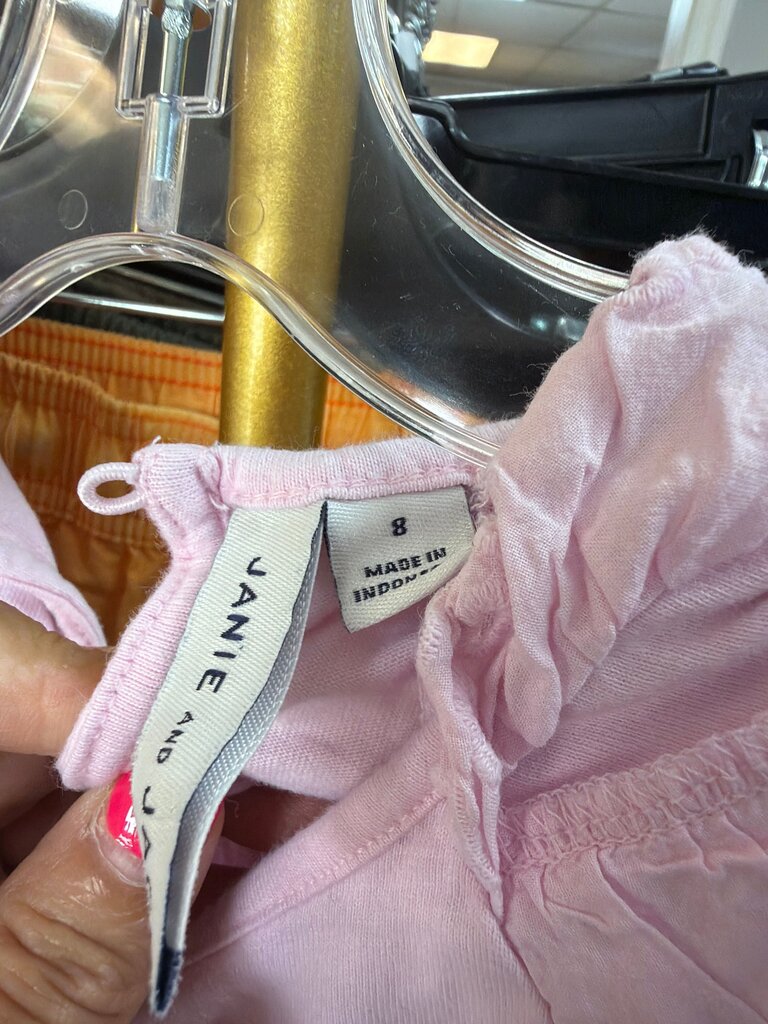 Pink Girls Top with Ruffled Sleeves