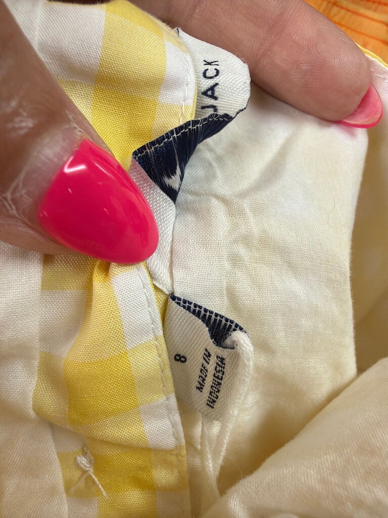 Yellow Gingham Peplum Top