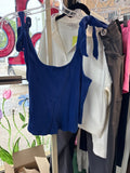 Sugar Lips Blue Ribbed Crop Top