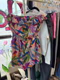 Colorful Floral Print Off-Shoulder Romper