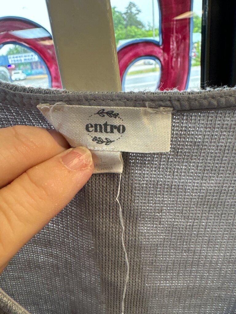 Entro Gray Long Sleeve Bodysuit