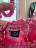 American Eagle Pink Smocked Crop Top