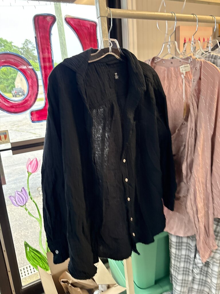 Aerie Black Button-Up Shirt