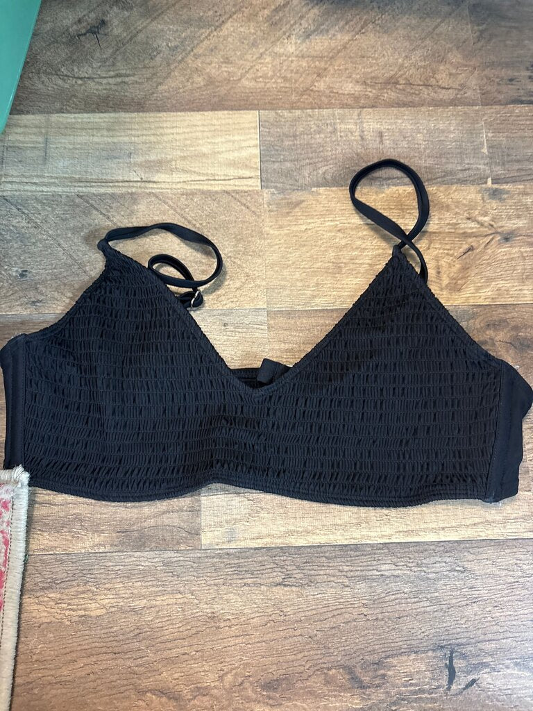 Xhiliration Black Smocked Bralette