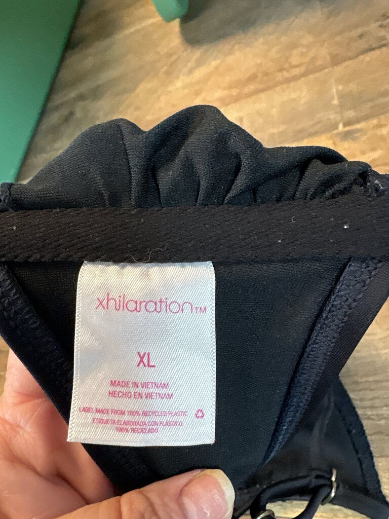 Xhiliration Black Smocked Bralette