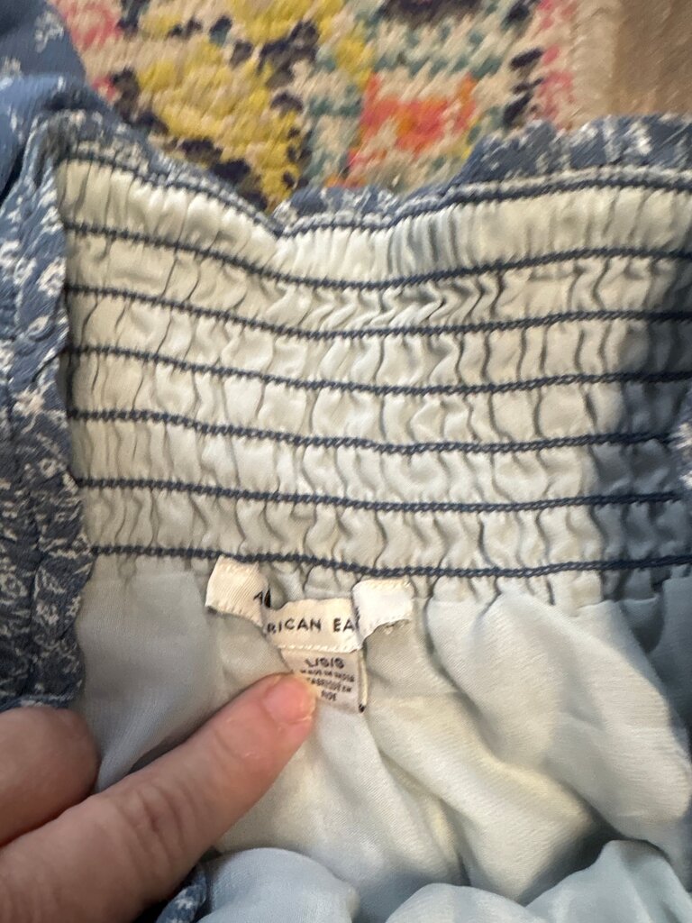 American Eagle Women's Blue Floral Print Skirt