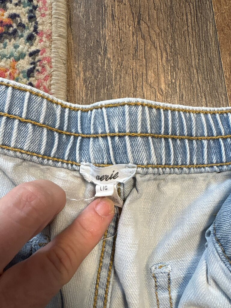 Aerie Light Wash Distressed Denim Shorts