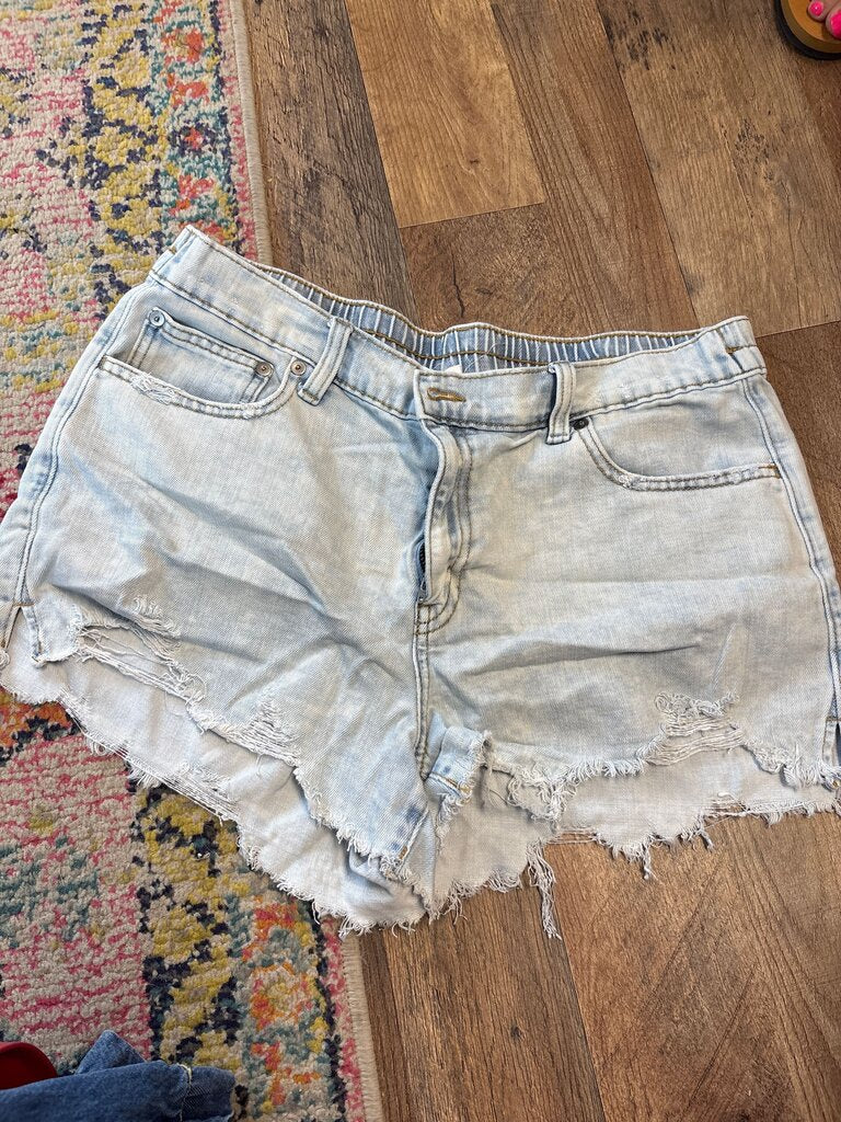 Aerie Light Wash Distressed Denim Shorts