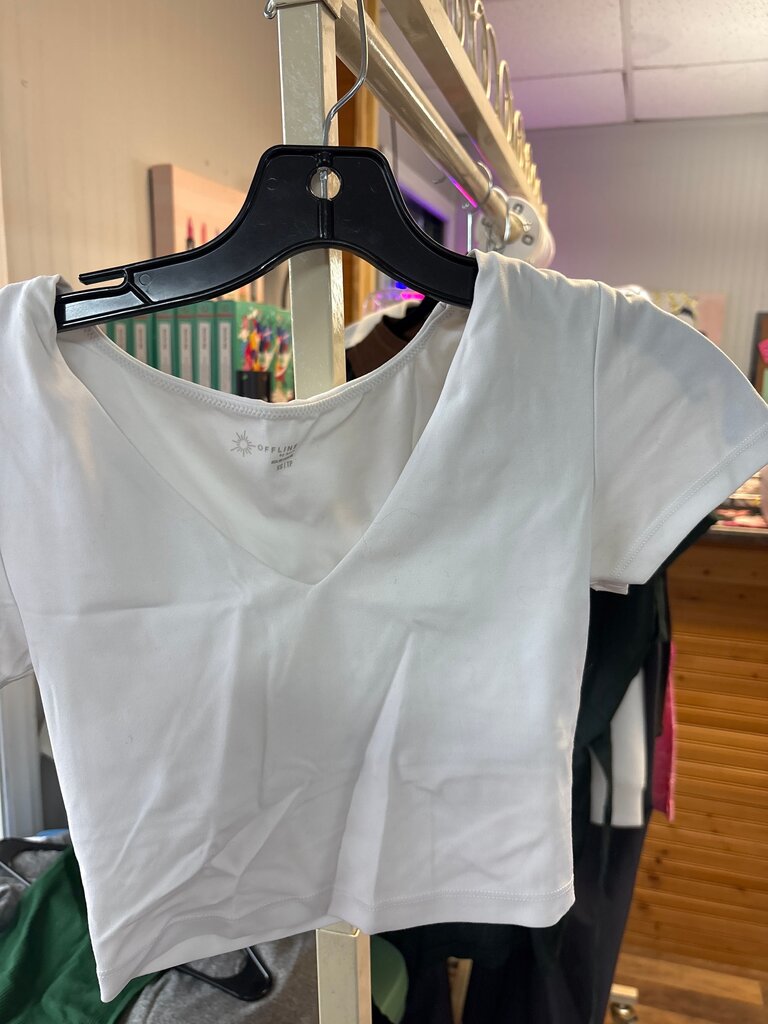 OFFLINE by Aerie Cropped V-Neck Top