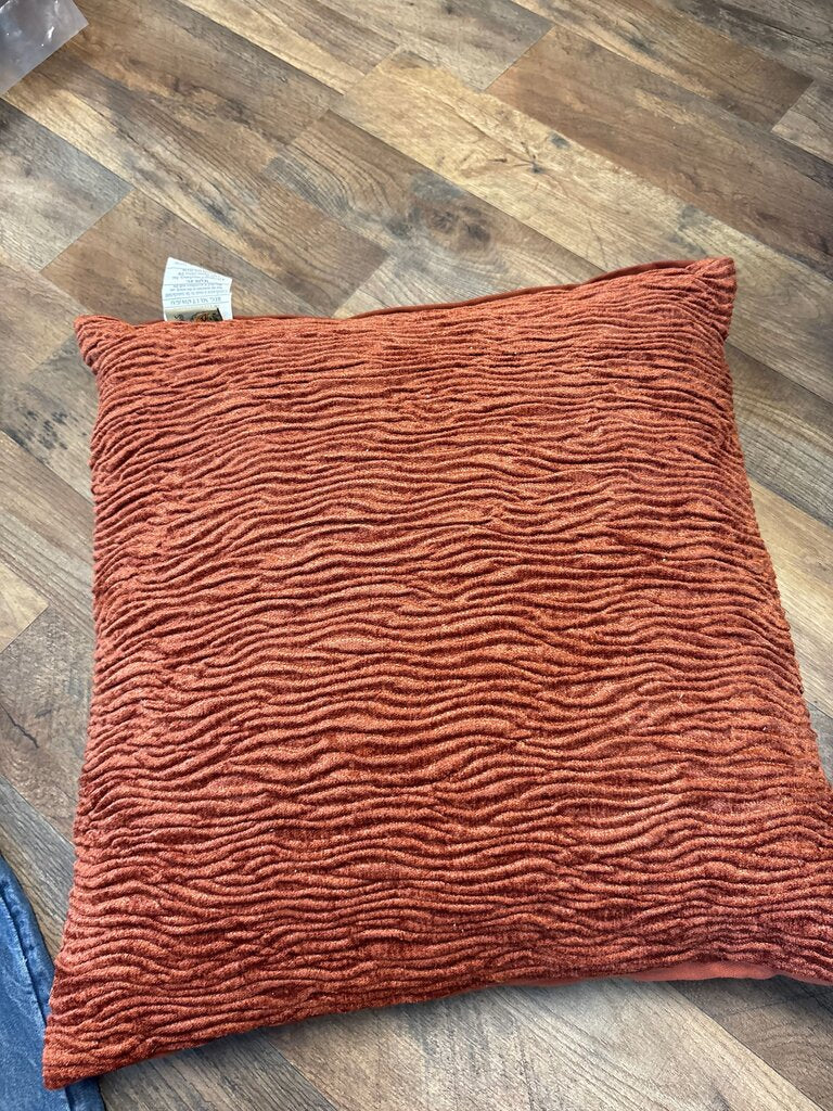 Textured Orange Decorative Pillow