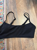 Black Ribbed Crop Top