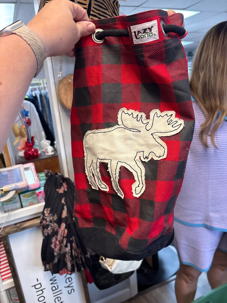 Lazy One Buffalo Plaid Moose Bag