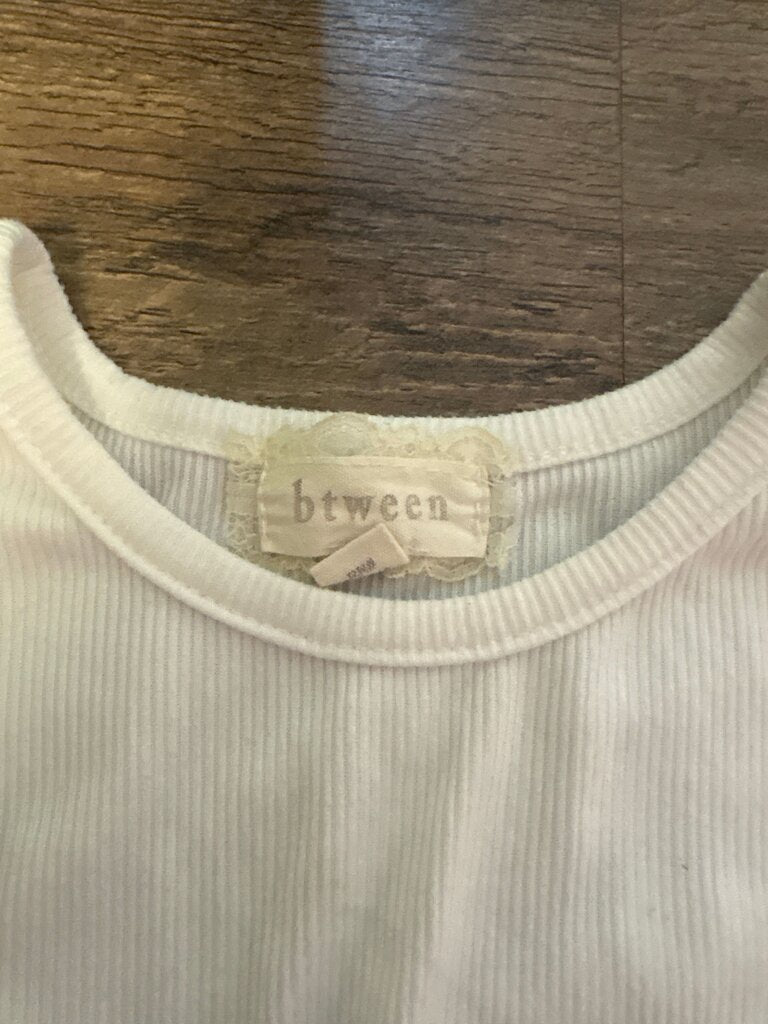btween White Ribbed Top