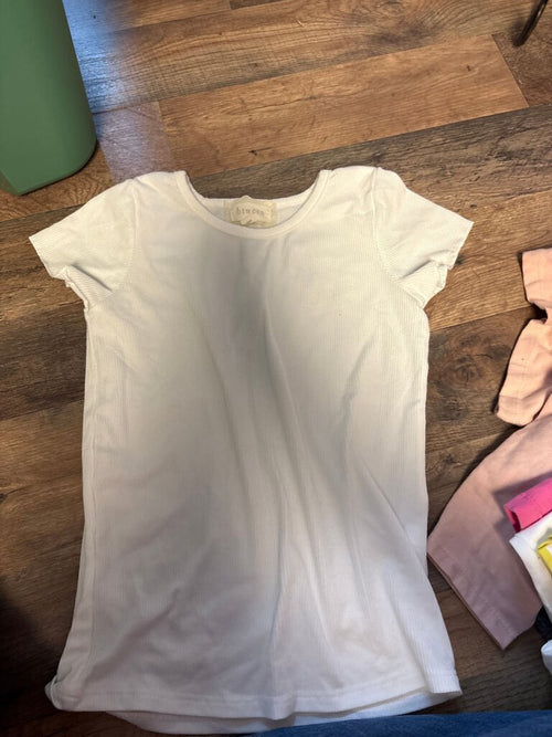 btween White Ribbed Top