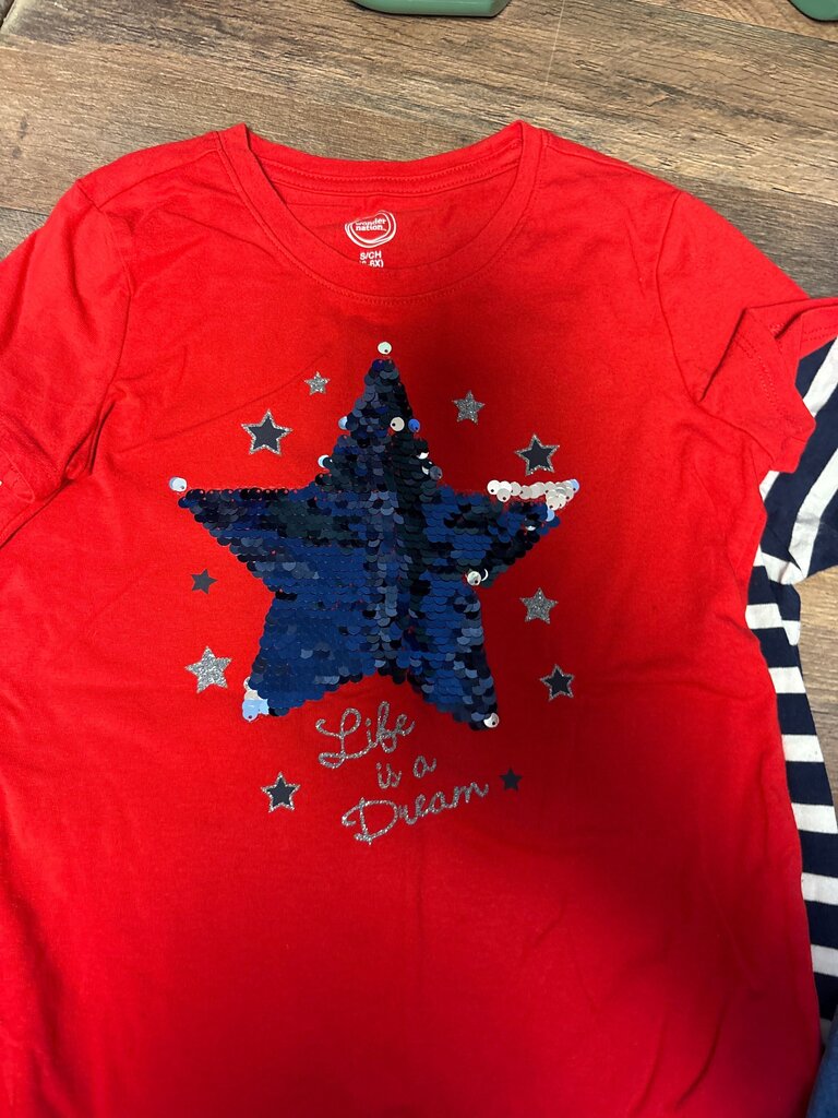 Wonder Nation Red Sequin Star T-Shirt