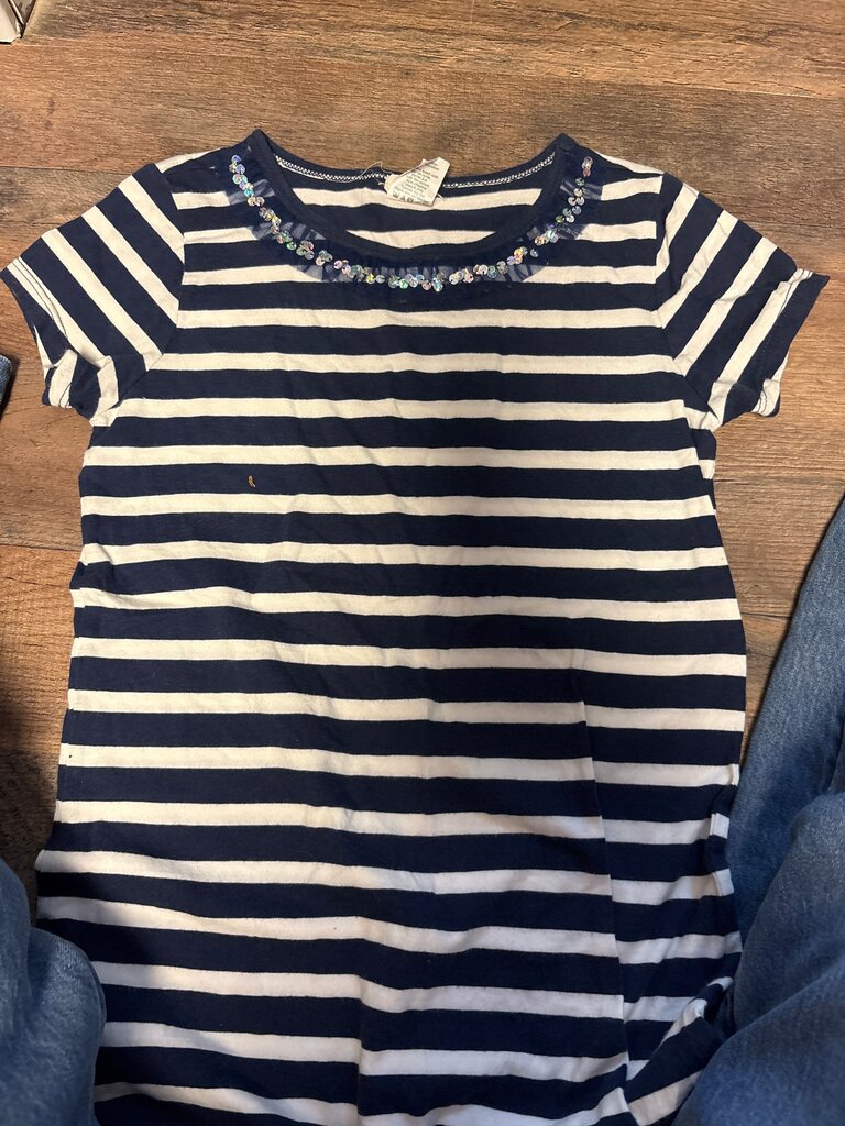 Crewcuts Striped T-Shirt with Sequin Detail