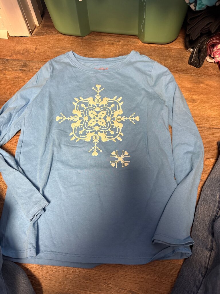 Long Sleeve Blue Graphic T-Shirt
