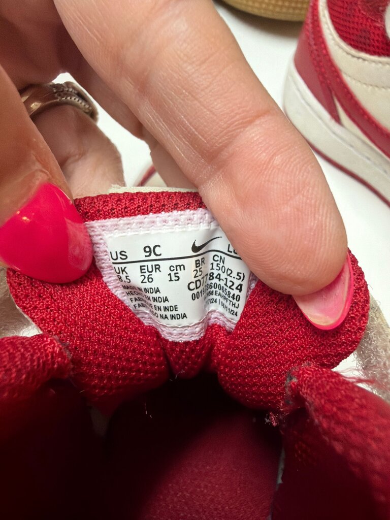 Nike Kids' Red and White High-Top Sneakers