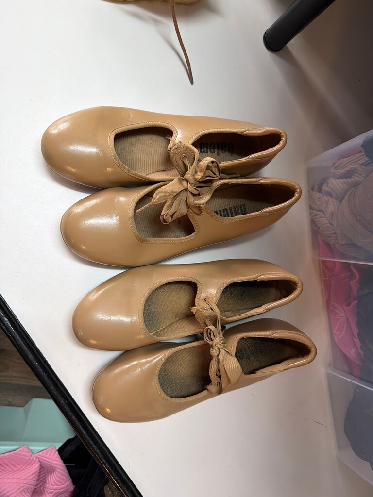 Tan Ballet Flats with Ribbon