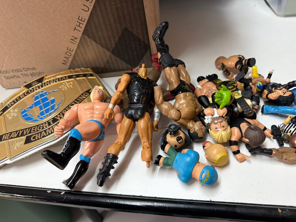 Wrestling Action Figures with Championship Belt