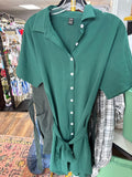 Shein Green Button-Up Dress
