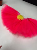 Bright Pink Tutu Skirt with Yellow Flower